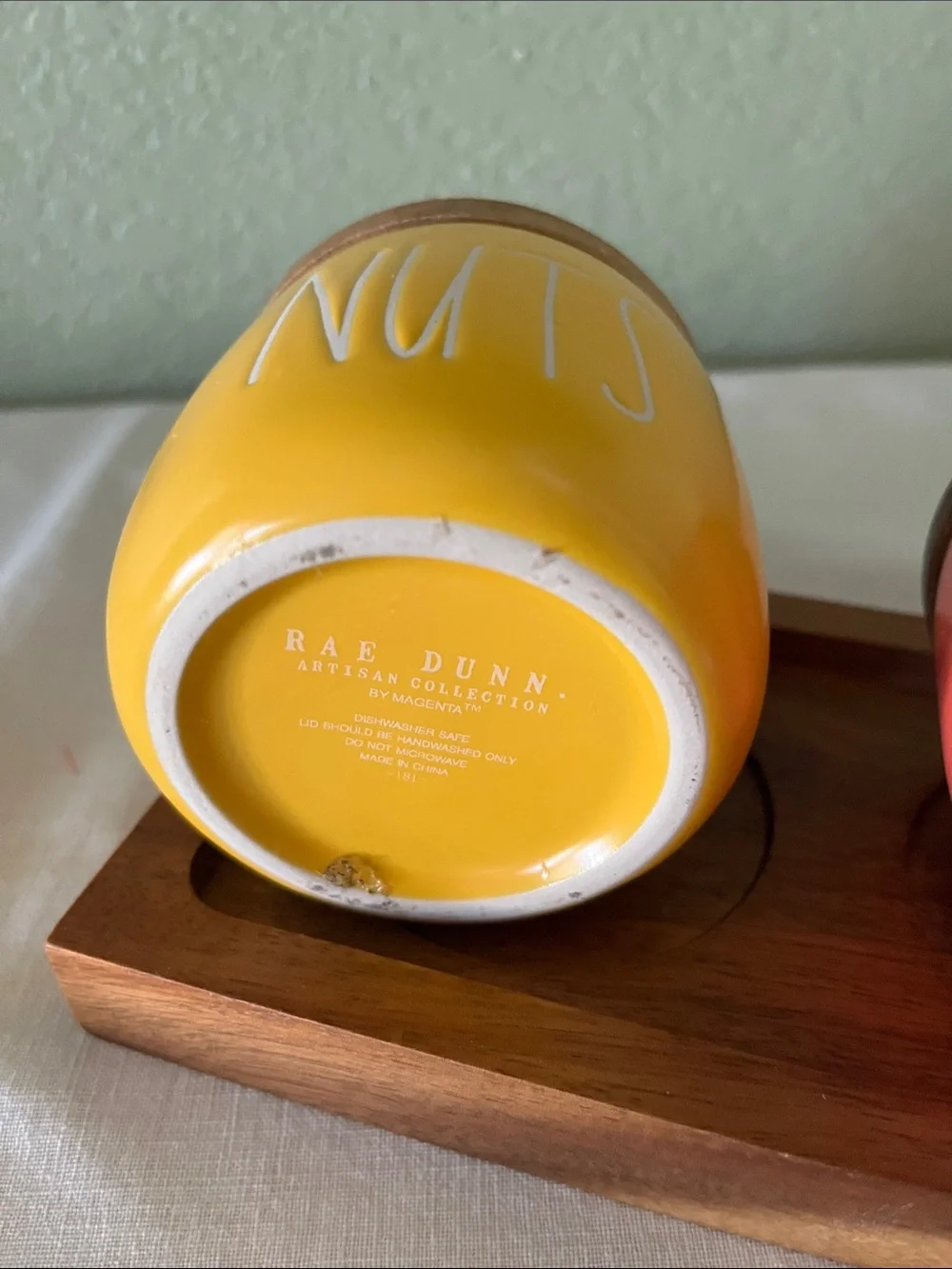 Rae Dunn Ceramic Pantry Jars – NUTS & CHERRIES – Yellow & Coral